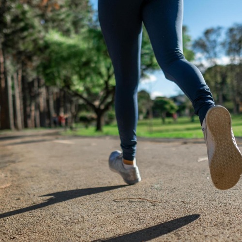woman jogging in a park